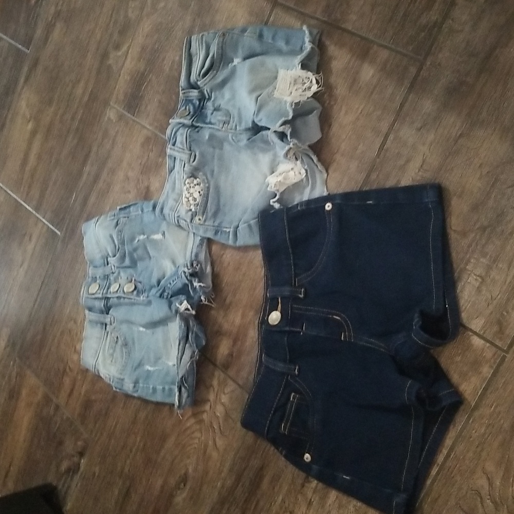 3 pairs of justice jean shorts